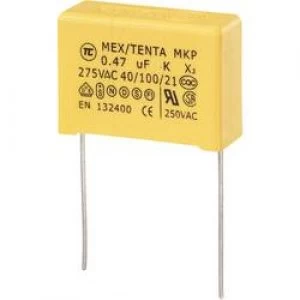 image of MKP X2 suppression capacitor Radial lead 0.47 uF 275 V AC 10 22.5mm L x W x H 26.5 x 8.5 x 17mm MKP X2