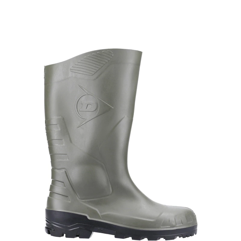 Image of Dunlop Devon Full Safety Wellington - Green Green 5