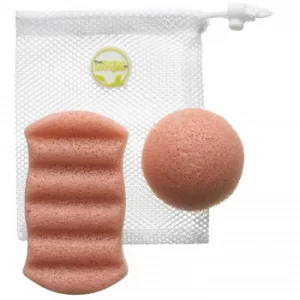 image of Konjac Sponge Premium Travel Pack Pink Clay 1pack