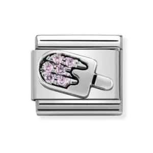 image of Nomination Classic Silver & Cubic Zirconia Ice Lolly Charm