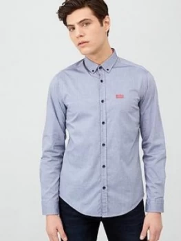 Image of Hugo Boss Biado Oxford Shirt Navy Size L Men