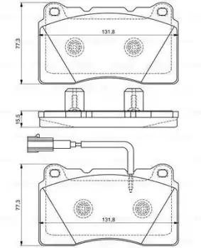 Image of Bosch 0986494539 Brake Pad Set Disc Brake Front Axle