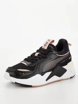 Puma RS-X Mono Metal Womens Trainers - Black/Gold, Size 8, Women