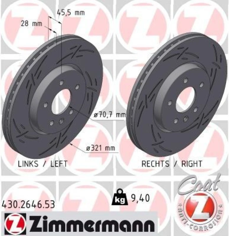 Image of ZIMMERMANN Brake disc ZIMMERMANN 430.2646.53