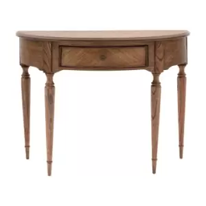 Image of Gallery Interiors Highgate Demi Lune Table in Natural Wood