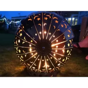 image of 450 Stainless Steel Moon & Stars FirePit Globe FireBall