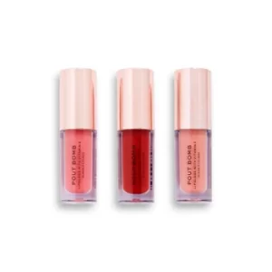 image of Makeup Revolution Caramel Apple Mini Pout Bomb Lip Gloss Set