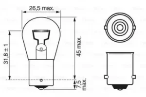 Image of Bosch 1987302280 Front Signal Lamp Car Bulb P21W 12 V 21 W