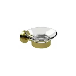 image of Bond Soap Dish - Clear Glass - 8704MP1 - Brushed Brass - Miller