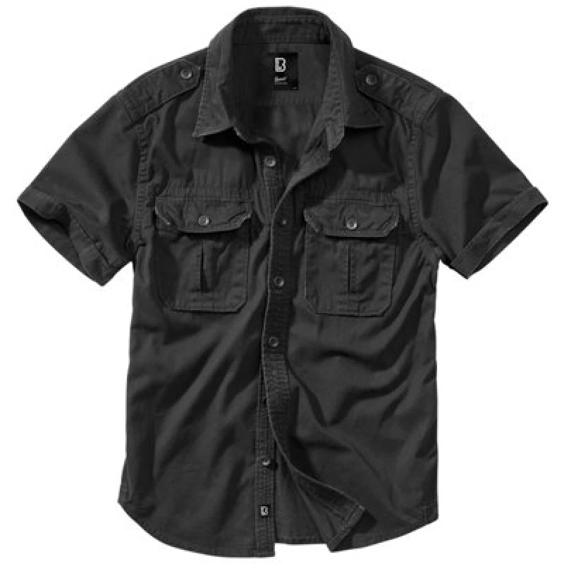 Image of Brandit Vintage Shirt Short Sleeve Black Size Xxxxxx Large