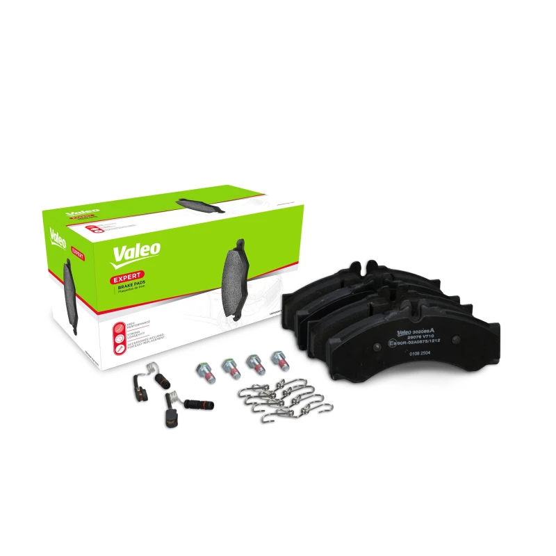 Image of VALEO 302089A Brake pad set EXPERT Front Axle, excl. wear warning contact, with anti-squeak plate Brake Pad Set,disc brake (402)