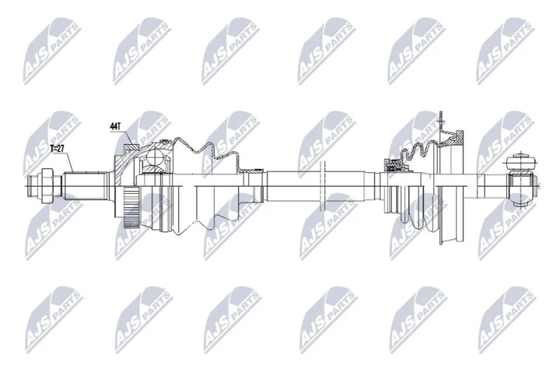 Image of NTY NPW-RE-234 Drive shaft Manual Transmission, Front Axle Left Drive Shaft (13)