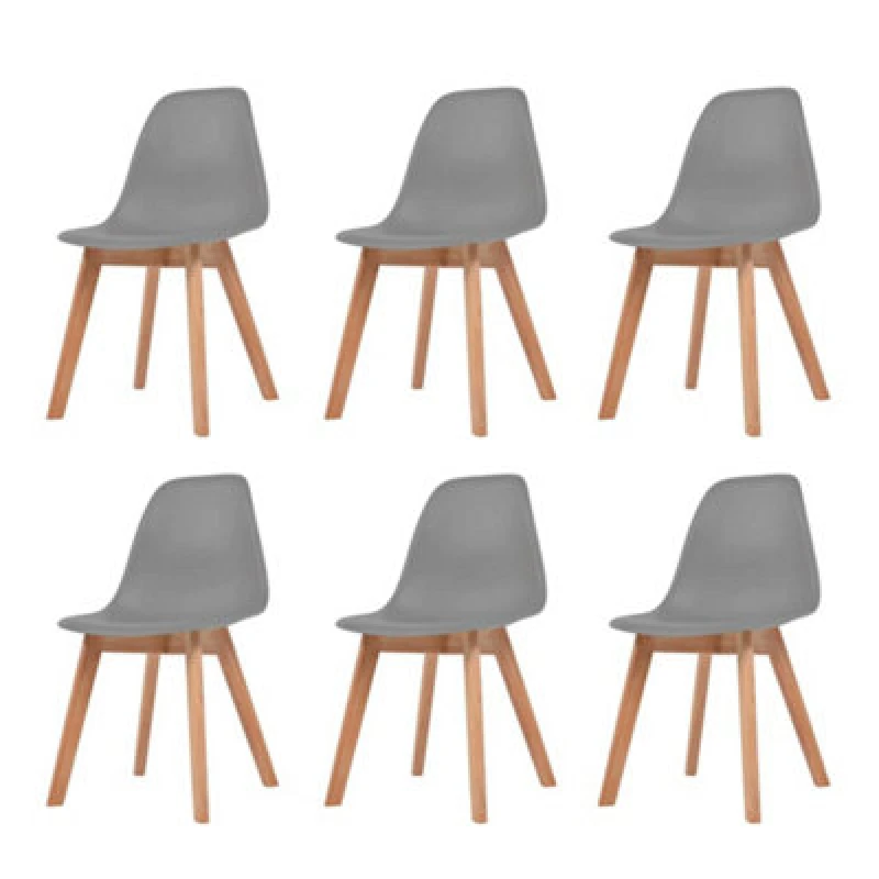 Image of VIDAXL Dining Chairs 6 pcs Grey Plastic Vidaxl 244776