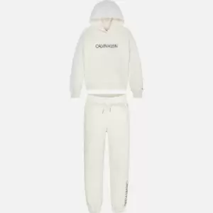 Image of Calvin Klein Girls Institutional Logo Hoodie Set - Ivory - 16 Years