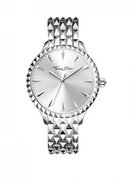 image of Thomas Sabo Rebel at Heart Pyramid Studs Stainless Steel Bracelet Ladies Watch, One Colour, Women