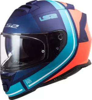 Image of LS2 FF800 Storm Slant Helmet, blue-orange Size M blue-orange, Size M
