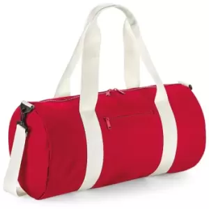 Image of BagBase Original XL Barrel Bag (One Size) (Classic Red/Off White) - Classic Red/Off White