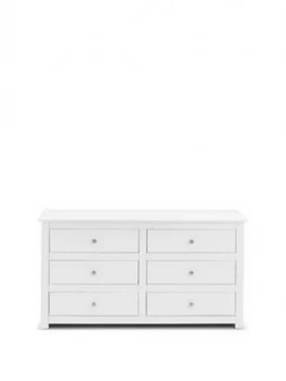 image of Julian Bowen Radley 6 Drawer Chest - White