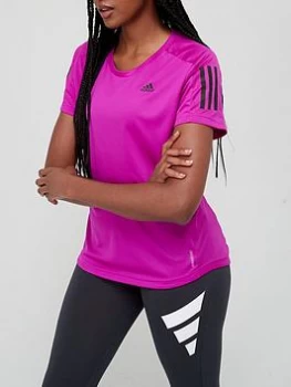 Image of adidas Own The Run T-Shirt - Fuchsia, Fuchsia Size XS Women