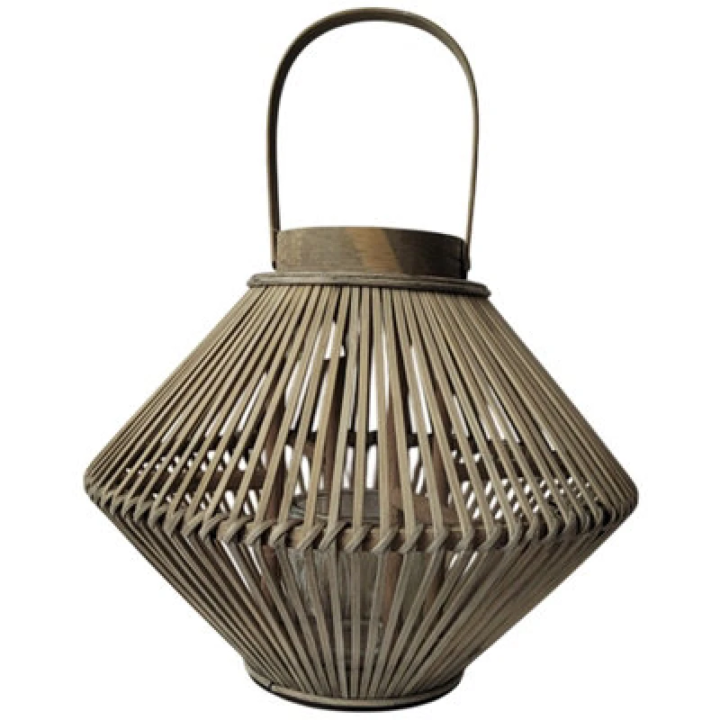 Image of Hill Interiors Wicker Cone Candle Lantern Brown (One Size)