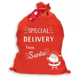 Image of Giftmaker Special Delivery Christmas Santa Sack (One Size) (Red)