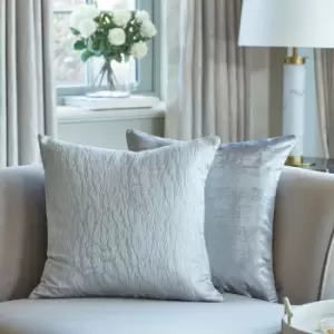 Image of Prestigious Textiles - Hamlet Foil Print Cushion Cover, Titanium, 50 x 50 Cm
