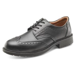 Image of Click Footwear Brogue Shoe S1 PU Leather Upper Steel Toecap 10.5 Blk
