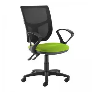 Image of Altino 2 lever high mesh back operators chair with fixed arms - Madura