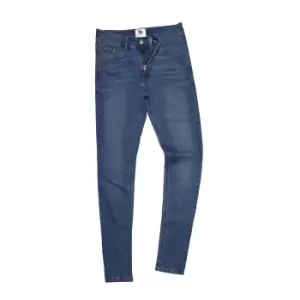 Image of AWDis So Denim Womens/Ladies Lara Skinny Fit Jeans (6R) (Mid Blue Wash)
