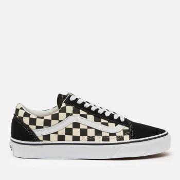 Image of Vans Old Skool Trainers - Black/Swhite Checkerboard - UK 7