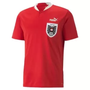 image of Puma Austria Home Shirt 2022 2023 Adults - Red