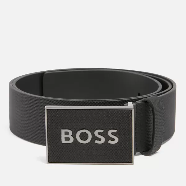 Image of BOSS Black Leather Belt - 85cm