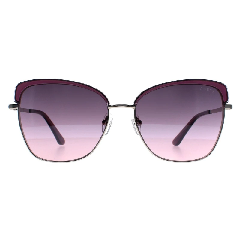 Image of Guess Square Violet Bordeaux Mirror GU7738 Purple female