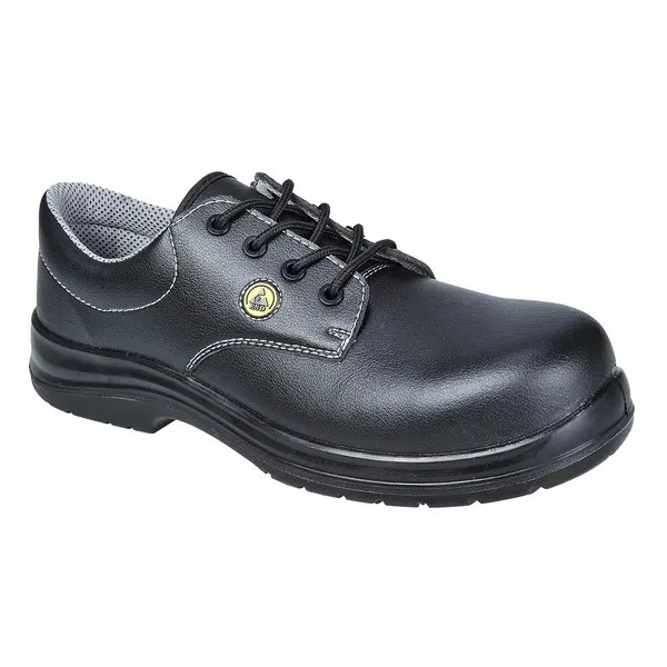 Image of Portwest Compositelite ESD Microfibre Safety Shoes FC01BKR44 Colour: Black