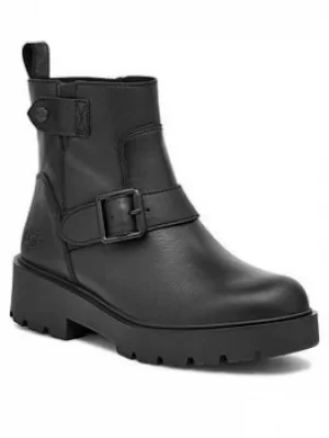 image of UGG Saoirse Ankle Boot, Black Leather, Size 4, Women