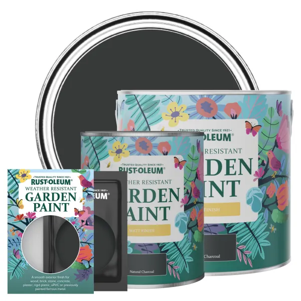Image of Rust-Oleum Garden Paint, Matt Finish - NATURAL CHARCOAL (BLACK) - 750ml