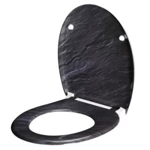 image of Soft Close Toilet Seat Granite Design with Quick Release