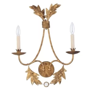 Image of Sweet Olive 2 Light Indoor Candle Wall Light Gold, E14
