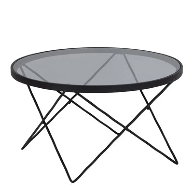 Image of Furniture To Go Cuxton Black Coffee Table, With Smoked Glass Top