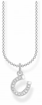 image of Thomas Sabo Sterling Silver Pave Horseshoe Necklace 36- Jewellery