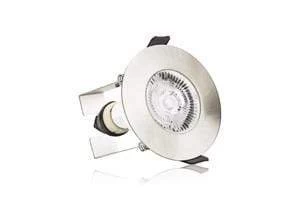 Image of Integral Evofire IP65 Round Satin Nickel 70mm Cutout Downlight with GU10 Holder & Insulation Guard - ILDLFR70D004