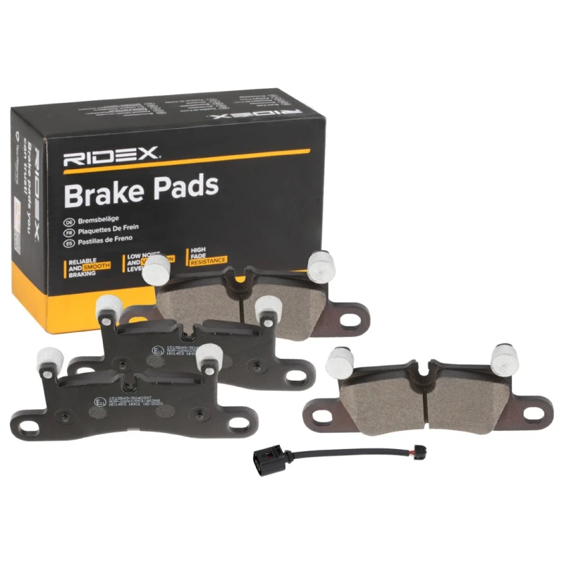 Image of RIDEX 402B1792 Brake pad set Rear Axle, prepared for wear warning indicator Brake Pad Set,disc brake (402)