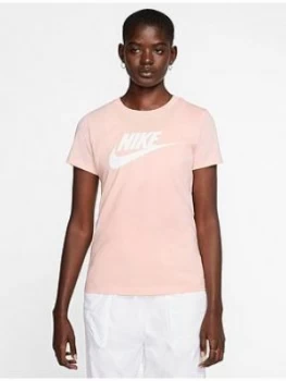 Image of Nike NSW Essential Icon Futura T-Shirt - Washed Coral , Washed Coral, Size S, Women