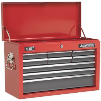 image of Sealey American Pro 9 Drawer Tool Chest Red / Grey