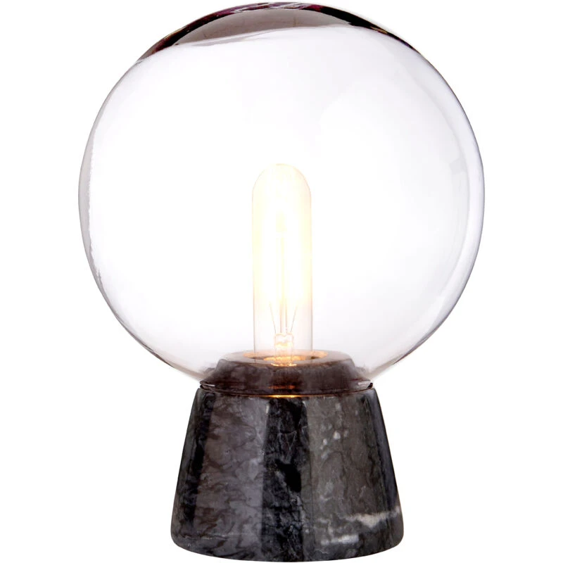 Image of Premier Housewares Interiors by Premier Lamonte Marble Base Globe Lamp Black