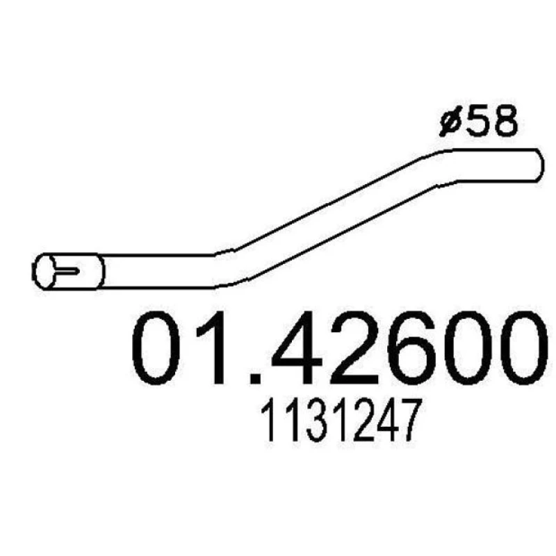 Image of MTS 01.42600 Exhaust Pipe Front, Length: 655mm Exhaust Pipe (17)