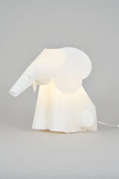 image of BHS Lighting Glow Elephant Table Lamp White