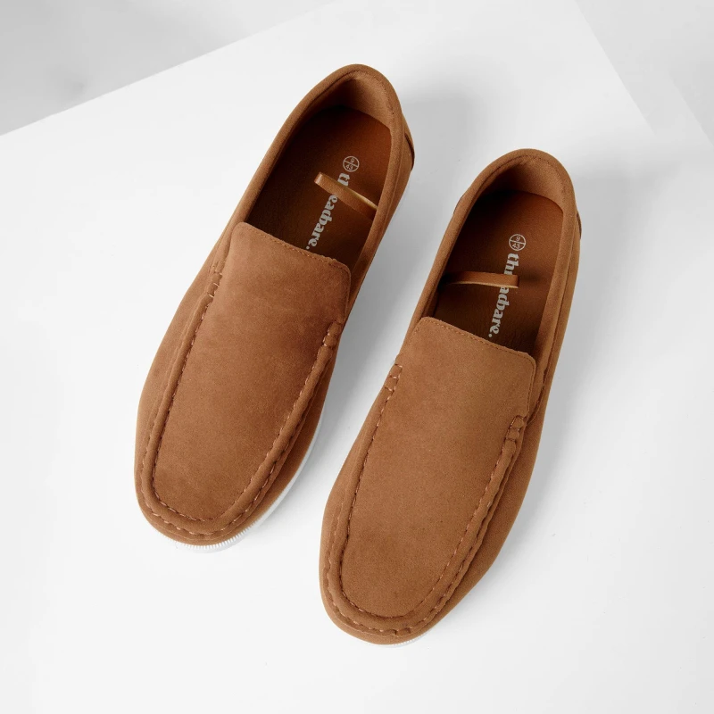 Image of Threadbare Faux Suede Slip On Loafers Tan male 8
