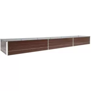 Image of Garden Raised Bed Galvanised Steel 480x80x45cm Brown Vidaxl Brown