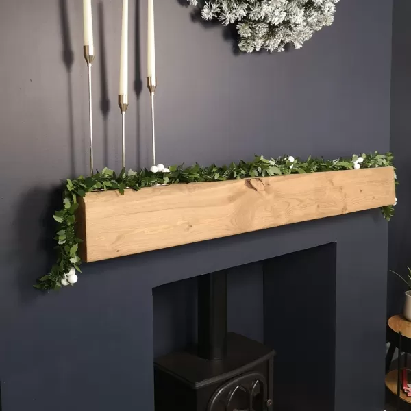 Image of 2m (6.5ft) Holly Tinsel Garland Christmas Decorations with White Berries